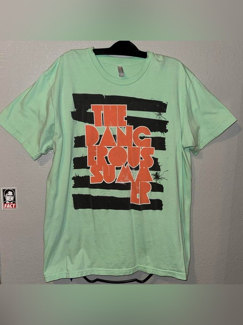 American Apparel | Mint Green Graphic Band Tee "The Dangerous Summer"| Large